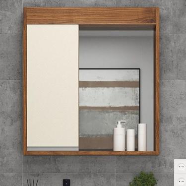 Imagem de Armário de Banheiro 60cm 01 Porta Ref 670 Cewal - Amendoa/Off White