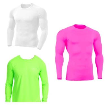 Imagem de Kit 3 Camisas Uv +50 Manga Longa Slim - Proteção Solar - Segunda Pele 