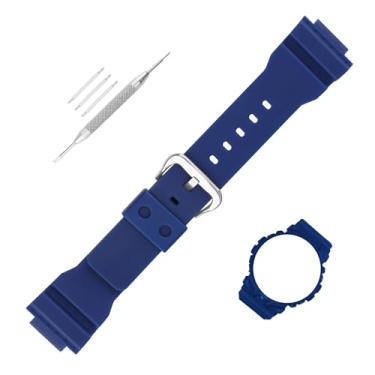 Imagem de Topuly Pulseira de relógio de resina de 21 mm × 16 mm compatível com Casio G-Squad GBA-800 GBD-800, acessórios de substituição para homens e mulheres, azul