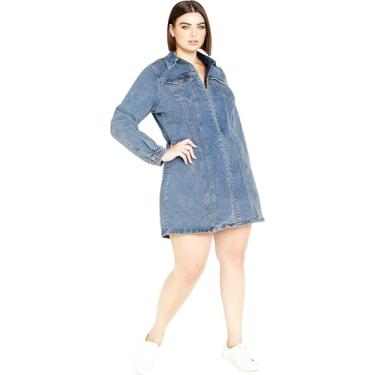 Imagem de City Chic Vestido feminino Citychic Plus Size Oaklyn, Jeans Médio, 46