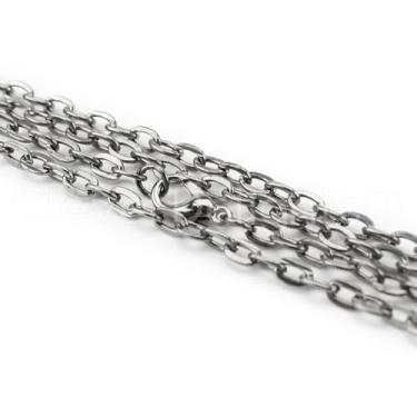 Imagem de CleverDelights Colares de corrente de cabo de 4 x 6 mm – cor prata platina – pacote com 10 – 60 cm de comprimento – joias artesanais, 24 inch, Ferro, Sem Pedra Preciosa