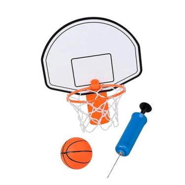 Imagem de Pegciuho Conjunto de mini cesta de basquete para montagem em parede, sala de jogos de basquete, aros de basquete para ambientes internos, a