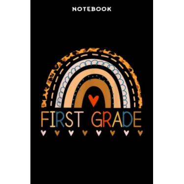 Imagem de Notebook Lēōpārd Rāinbōw 1st grādēTēāchēr First Dāÿ ōf bāck tō Schōōl Mēmē: 6x9 inch, over 100 pages/Lined Journal,Homeschool,Book,Financial,Event,A Blank