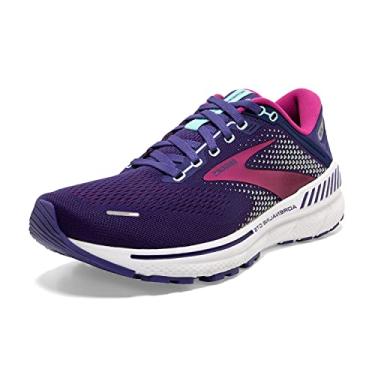 Imagem de Brooks Tênis de corrida feminino Adrenaline GTS 22 Supportive, Azul-marinho/Yucca/rosa, 34