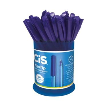 Imagem de Caneta Esferográfica Neo Tip 1.0 Mm, Cis, 41.1700, Azul, Pote Com 50 Unidades