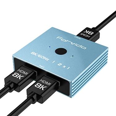 Imagem de forvido 8K Hdmi Switch 2 Em 1 Saída, 8K Hdmi Splitter 4K 120Hz 1 Em 2 Saídas Para Monitor Duplo Pc Adaptador Hub Switcher Bidirecional