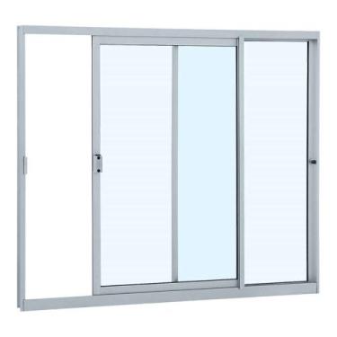 Imagem de Janela de Correr em Alumínio 100 x 100 x 4,74 cm 2 Folhas Direita Alum