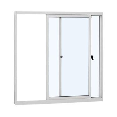 Imagem de Janela de Correr em Alumínio 100 x 100 x 4,74 cm 2 Folhas Direita Alum