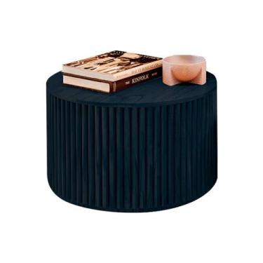 Imagem de Mesa de Centro Decorativa Lua 02 D50cm em Madeira Maciça - Ébano - LIN