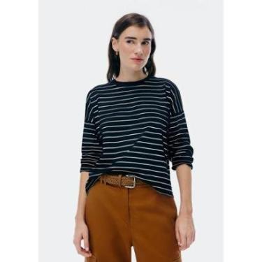 Imagem de Blusa Hering Manga Longa Listrada Feminina-Feminino