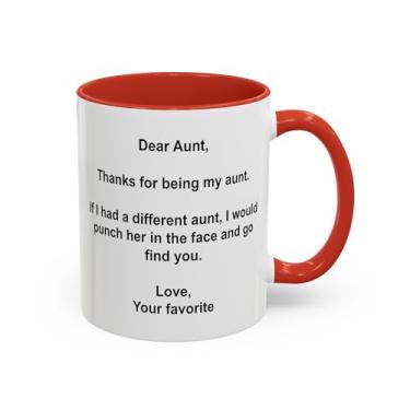 Imagem de Caneca de café Dear Aunt - Presente exclusivo para tia, xícara de chá bem-humorada, presente de aniversário, dia das mães ou apreciação
