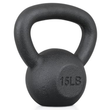 Imagem de MADOG Kettlebell de 6,8 kg com alça larga, feito de ferro fundido sólido revestido a pó, kettlebells de treinamento de força para todo o corpo ideal para mulheres em casa e na academia