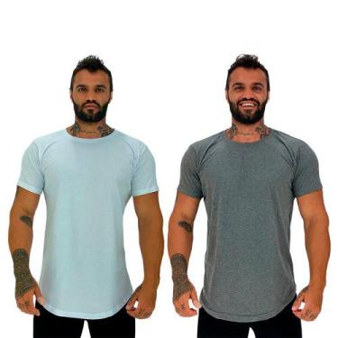 Imagem de Kit 2 Camiseta Longline MXD Conceito Slim Cores Básicas e Mescladas Li