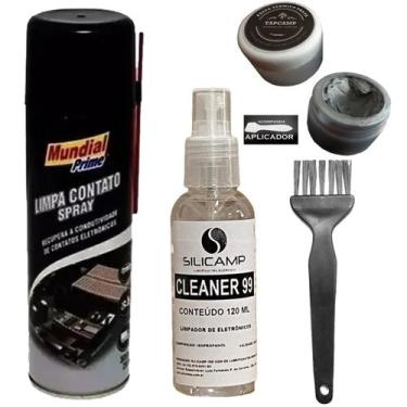 Imagem de Pasta Termica Prata Tapcamp Silver Pincel Limpa Contato   - Kit Limpez
