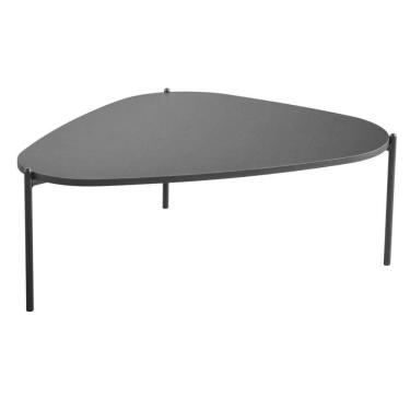 Imagem de Mesa De Centro Orgânica Artesano 77 Cm (largura) Em Mdp Nero (preto) E Pés Em Aço Preto