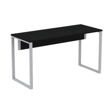 Imagem de Mesa Escritório P25 Tub Pandin 150 Cm (larg) Tampo Mdp Preto Pé Aço Tubular Cinza
