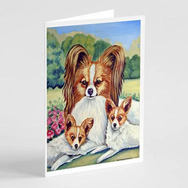 Imagem de Caroline's Treasures 7042GCA7P Papillon A Momma's Love Cartões comemorativos e envelopes, pacote com 8, 7 x 5, multicolorido