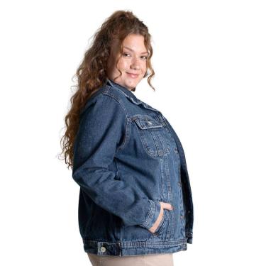 Imagem de Jaqueta Jeans Sawary Plus Size - 279320 - Azul médio G2-Feminino