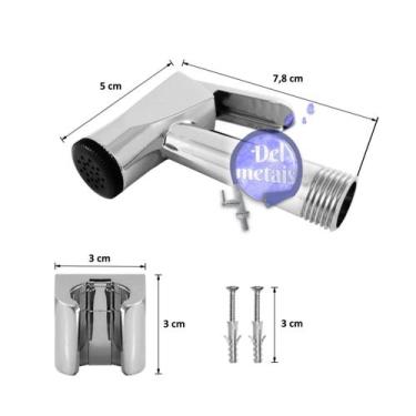 Imagem de Ducha Higiênica Metal Cromado Registro Luxo 1/4 Volta CasaGrande Mundi