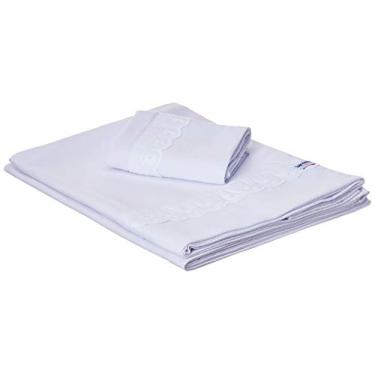 Imagem de Lençol para Carrinho 3 Peças Malha Cordão Branco, Biramar Baby, Branco