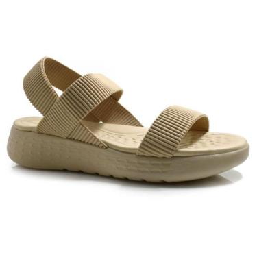 Imagem de Sandália Flat Feminina Comfortflex 2547302, Bege, 36