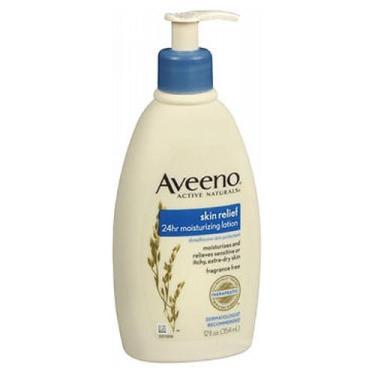 Imagem de Loção hidratante para alívio da pele Aveeno Active Naturals sem fragrância 12 oz da Aveeno (pacote com 4)