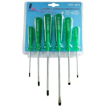 Imagem de Jogo Chaves De Fenda E Philips Lotus Pro 6Pçs Imantada Cromo