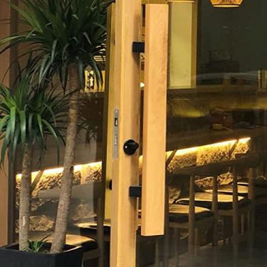 Imagem de Puxador de porta deslizante para porta de celeiro resistente, puxador interno, ferragens de porta de celeiro de madeira/maçanetas de portão de vidro de loja extralongas, fácil de instalar, barra de