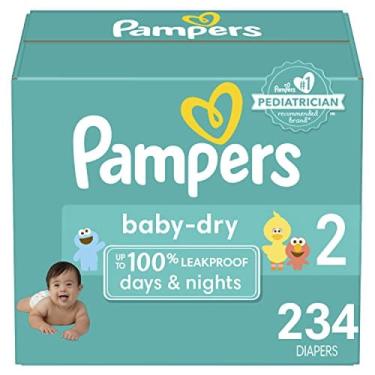 Imagem de Fraldas Tamanho 2, 234 Contagem - Pampers Baby Dry Descartáve Fraldas de Bebê Descartáveis, Embalagem & Impressões Podem Variar