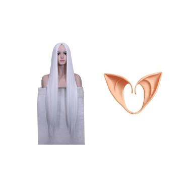 Imagem de Fantasia Elfo Orelha E Peruca Super Longa Cosplay Halloween
