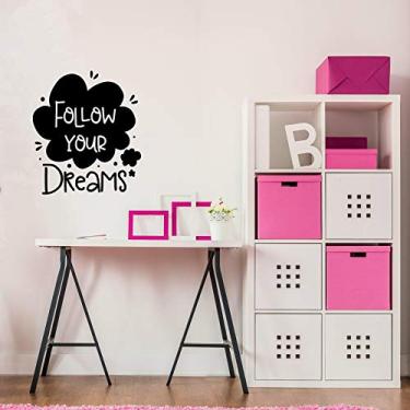 Imagem de Adesivo Parede Quarto Frases de Motivacão Follow Your Dreams