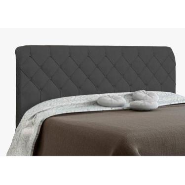 Imagem de Cabeceira Paris Para Cama Box Quenn Cinza Suede Amassado - JS