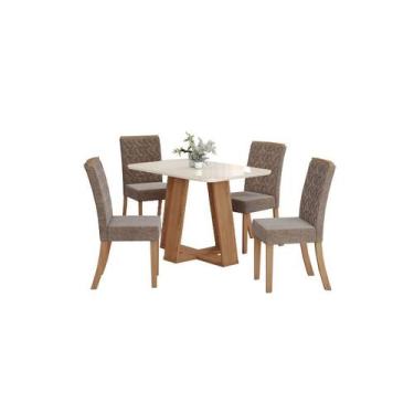 Imagem de Mesa Jantar Lins 120 4 Cadeiras Esther Cacau - Henn