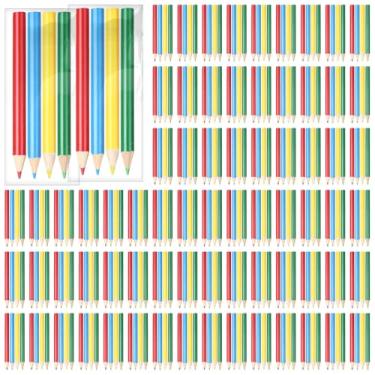 Imagem de Motipuns Conjunto de 200 pacotes de 4 (800 unidades a granel), lápis de cor de 8,5 cm, mini lápis de cor a granel pré-afiados para colorir para sala de aula, desenho escolar, lembrancinhas de
