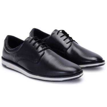 Imagem de Sapato Social Masculino Derby Cap Toe Elegante e Confortável, Solado Antiderrapante (Preto, BR, Adulto, Numérico, 43)