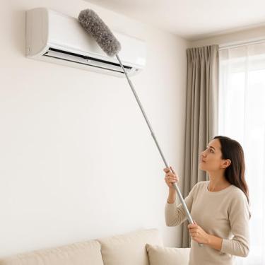 Imagem de ESSENLY - Espanador de Pó Telescópico de Microfibra – Extensível Até 2,80m, Lavável e Flexível – Ideal para Tetos, Ventiladores, Lustres, Ar-Condicionado e Trilhos de Cortina