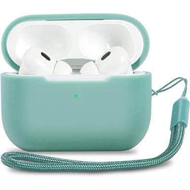 Imagem de Camofit Capa compatível com AirPods Pro 2ª geração 2022, capa protetora de silicone macio para mulheres e homens, à prova de choque, compatível com Airpods Pro 2, capa de carregamento (verde)