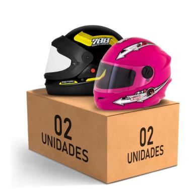 Imagem de Kit 2 Capacete Fechado Sport Moto 788 + Liberty 4 Kids Feminino Mascul