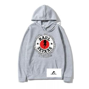 Imagem de Moletom Casual Raul Seixas Rock Blusa Unissex - Macoli, Cinza, XG