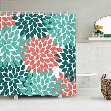 Imagem de Cortina de chuveiro colorida de poliéster à prova d'água com estampa colorida para cortina de banheiro longa 180 * 200cm Cortinas de chuveiro, 3910L,W90xH180cm