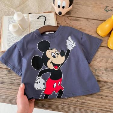 Imagem de Camiseta Infantil de Verão - Minnie e Mickey - Manga Curta, P12, 90cm(