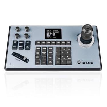 Imagem de iuZee Controlador PTZ de teclado para câmera, joystick 4D, controle PoE IP PTZ com tela LCD para reuniões de igreja, transmissão ao vivo, educação, RS422/RS485/RS232/RJ45, suporta VISCA, PELCO-P,