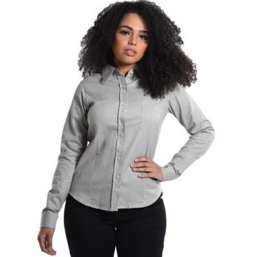 Imagem de Camisete Unioffice Manga Longa Cinza - Fardas Uniformes,  G