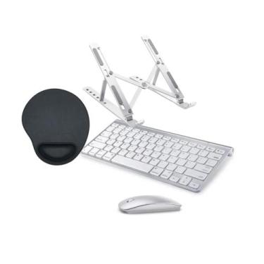Imagem de Kit Teclado E Mouse Sem Fio + Suporte + MousePad Para Mini Pc Dell 306