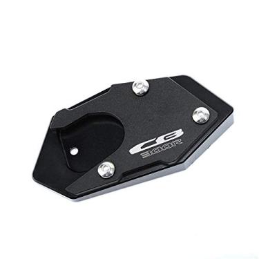 Imagem de Acc-Creativity Suporte de pé de motocicleta com ampliador lateral para placa de extensão compatível com Honda CB300R 2018-2020 (preto)