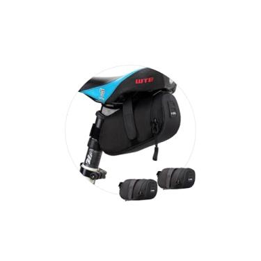 Imagem de UNIQOCK Pacote com 2 bolsas de assento de bicicleta, bolsa de ciclismo, bolsa de selim de bicicleta, bolsa de selim com alça de bicicleta com tamanho perfeito com reflexivo para um passeio de