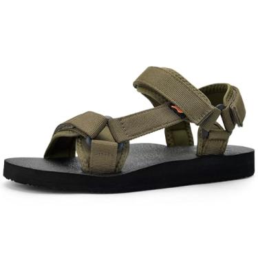 Imagem de Sandálias femininas esportivas de caminhada com suporte de arco para ioga palmilha confortável para caminhadas aquáticas para praia, viagens atléticas, Verde militar, 40