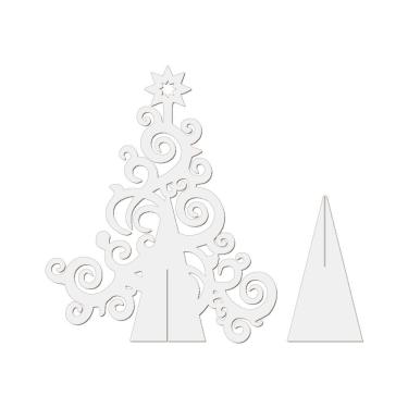 Imagem de Árvore De Natal Com Arabescos 25cmx30cm - Cria Arte Laser Branco