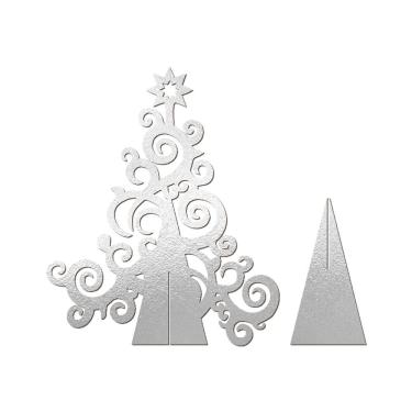 Imagem de Árvore De Natal Com Arabescos 25cmx30cm - Cria Arte Laser Prata