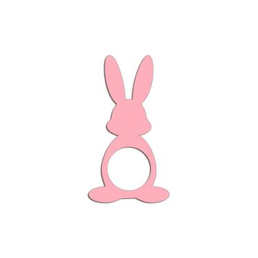 Imagem de Porta Guardanapo Coelho Frente Kit 4 Peças 5,5cmx10cm- Cria Arte Laser Rosa Claro